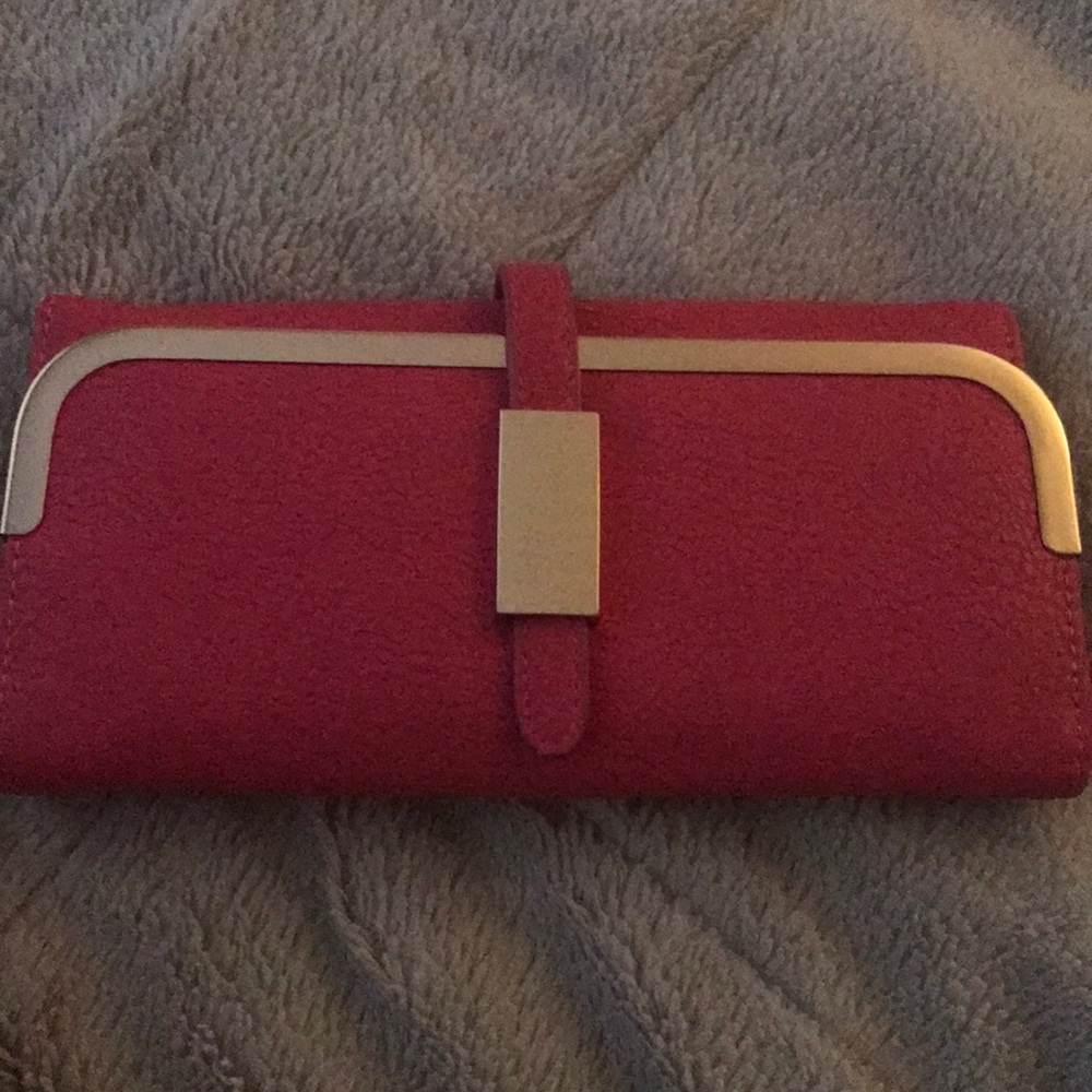 Pink with gold trim wallet